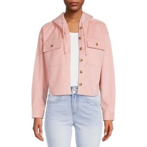 Like🆕 baby pink corduroy cropped shacket